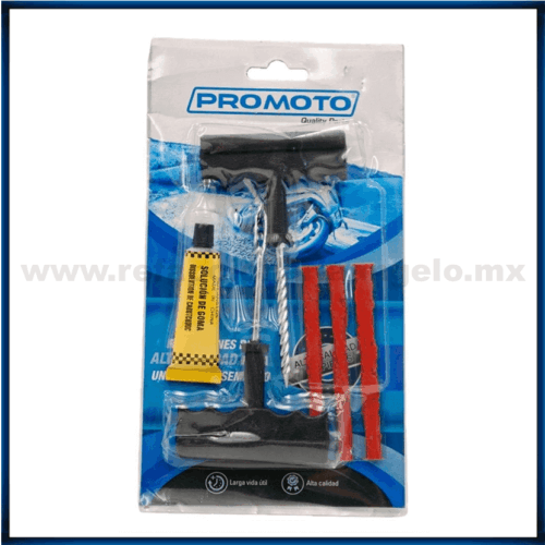 Kit Parche Reparacion de Llantas sin camara YP-813 para moto vento italika yamaha atv